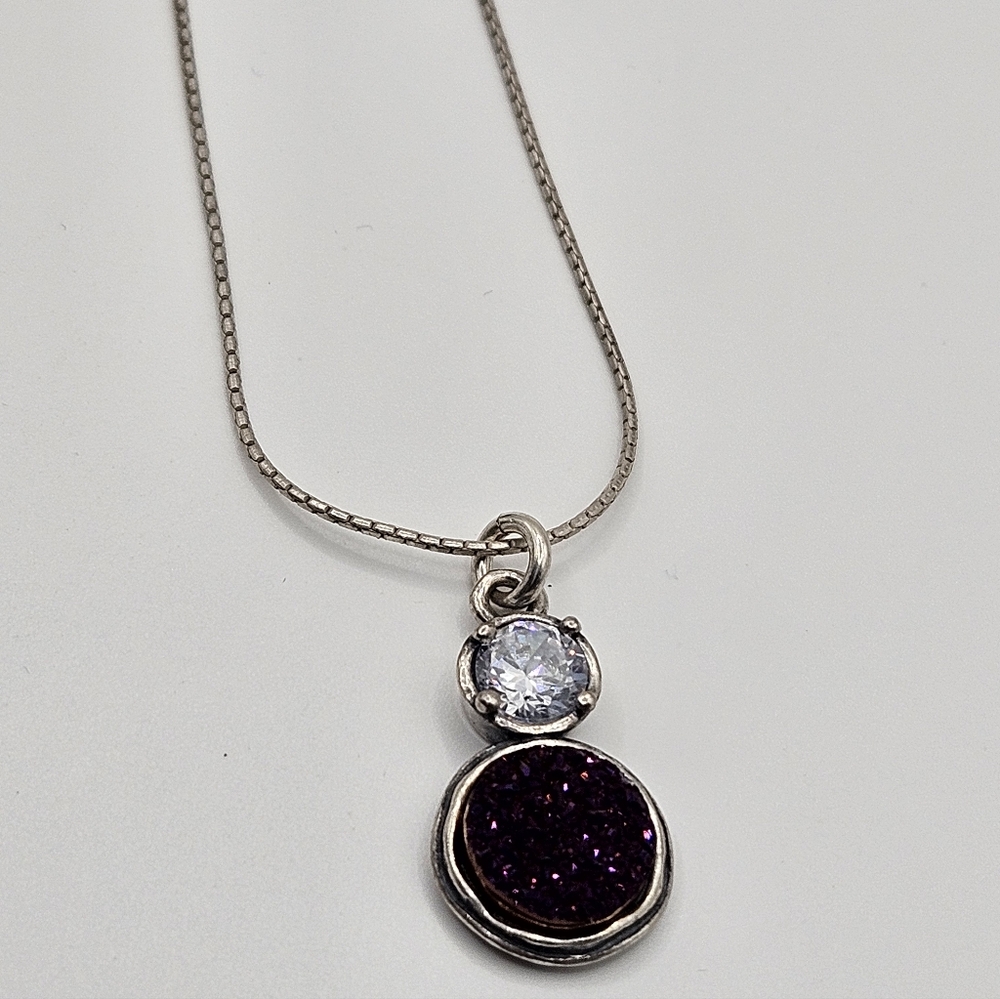 Shablool Silver Jewelry Design Amethyst and Silver Necklace